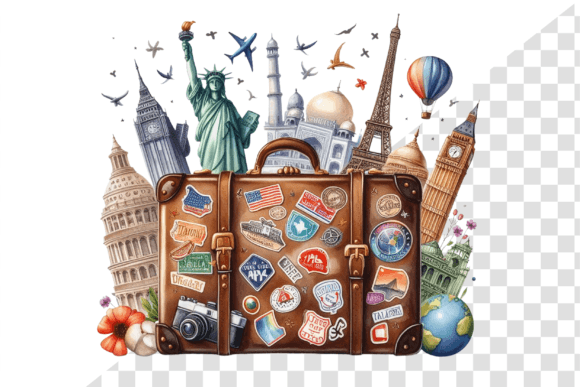 Download TravelSticker Vintage Suitcase Clipart - Suitcase clipart Collection