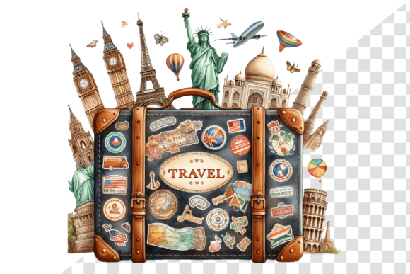 Download TravelSticker Vintage Suitcase Clipart - Suitcase clipart Collection