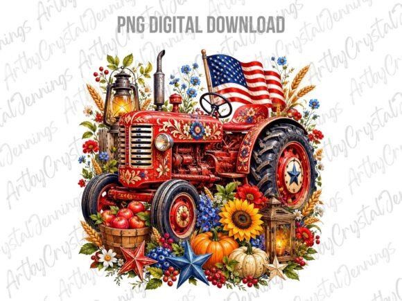 Download American Patriotic Farm Tractor PNG - Farm tractor png Collection