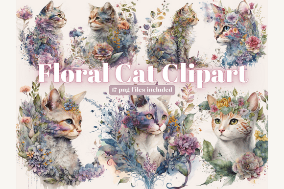 Download Floral Cat Clipart, Fairytale Cat Png - Premium Resources