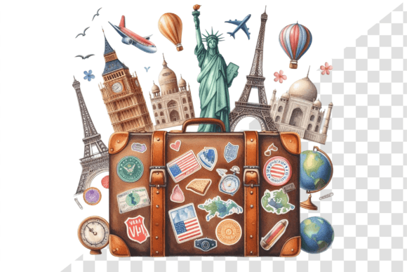 Download TravelSticker Vintage Suitcase Clipart - Suitcase clipart Collection