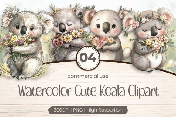 Download Watercolor Cute Koala Clipart PNG - Premium Resources
