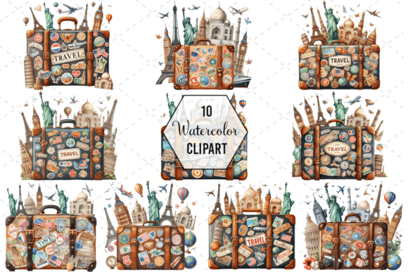 Download TravelSticker Vintage Suitcase Clipart - Suitcase clipart Collection