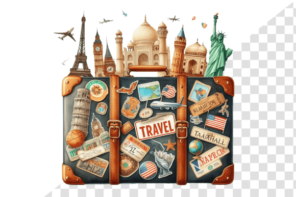 Download TravelSticker Vintage Suitcase Clipart - Suitcase clipart Collection