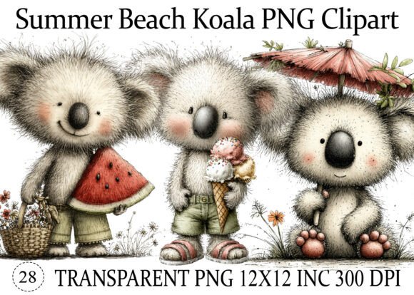 Download Summer Beach Koala PNG Clipart - Koala Collection