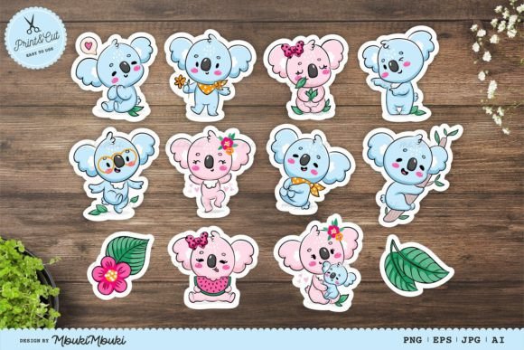 Download Cute Kawaii Koala Stickers for Kids - Premium Bundle