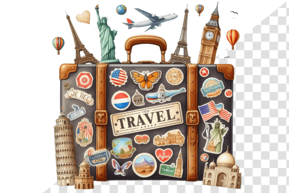 Download TravelSticker Vintage Suitcase Clipart - Suitcase clipart Collection