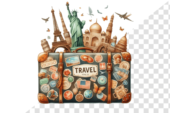 Download TravelSticker Vintage Suitcase Clipart - Suitcase clipart Collection
