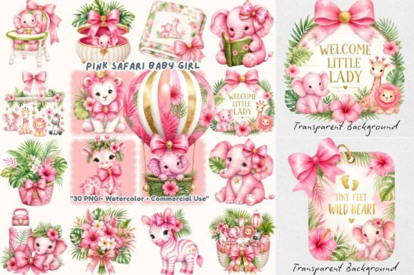 Download Grandmillennial Pink Safari Baby Girl - Baby girl Collection
