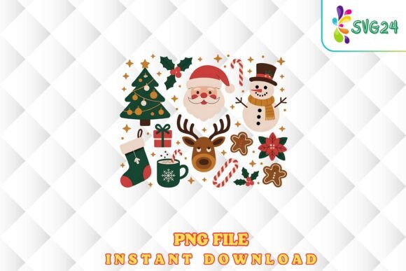 Download Cute Retro Christmas Elements Png - Christmas elements png Collection