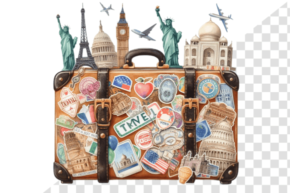 Download TravelSticker Vintage Suitcase Clipart - Suitcase clipart Collection