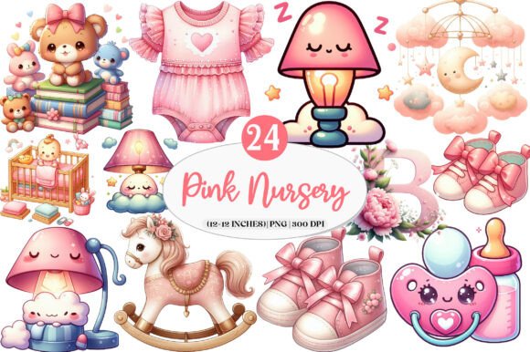 Download Pink Baby Girl Nursery Clipart - Baby girl Collection