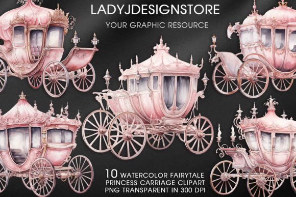 Download Watercolor Fairytale Princess Carriage - Premium Resources