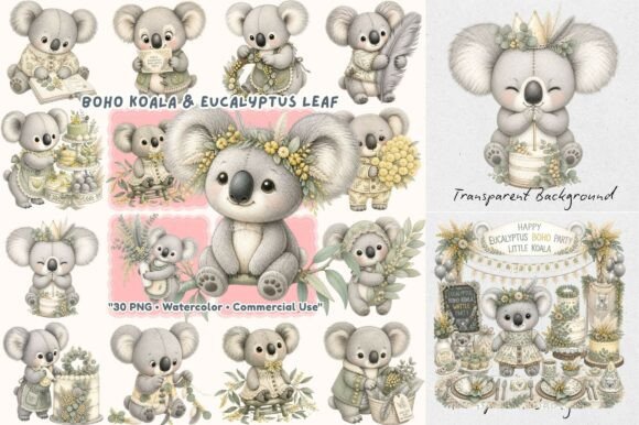 Download Boho Eucalyptus Koala Watercolor - Koala Collection