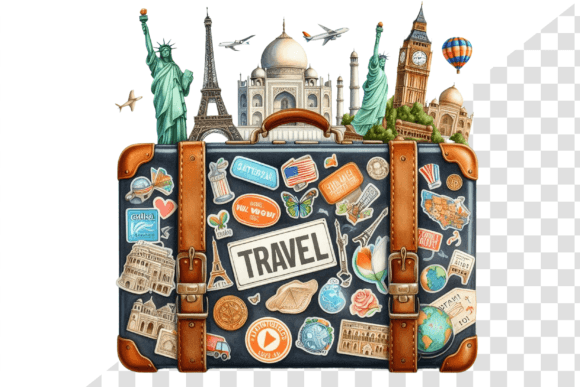 Download TravelSticker Vintage Suitcase Clipart - Suitcase clipart Collection