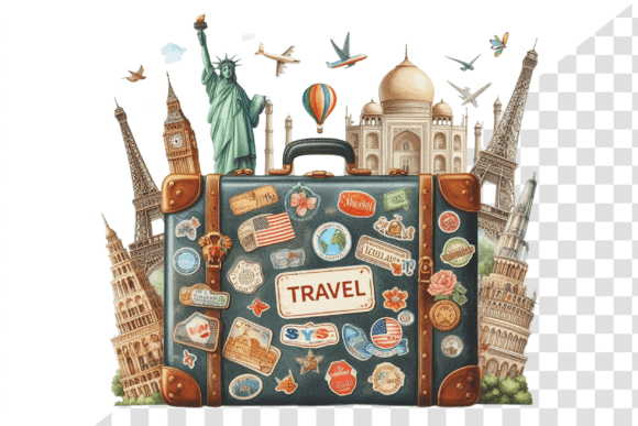 Download TravelSticker Vintage Suitcase Clipart - Suitcase clipart Collection