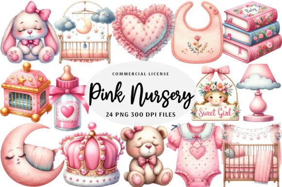 Download Pink Baby Girl Nursery Clipart - Baby girl Collection