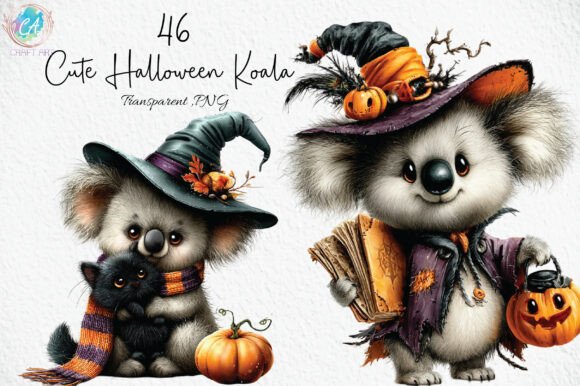 Download Cute Halloween Koala Clipart PNG - Premium Resources