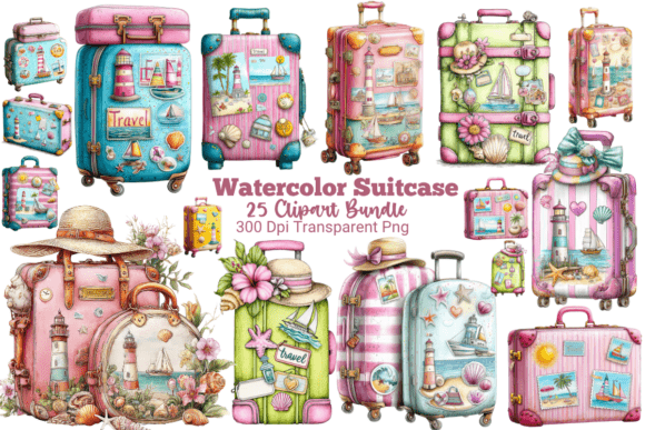 Download 20+ Vintage Suitcase Clipart Bundle - Suitcase clipart Collection