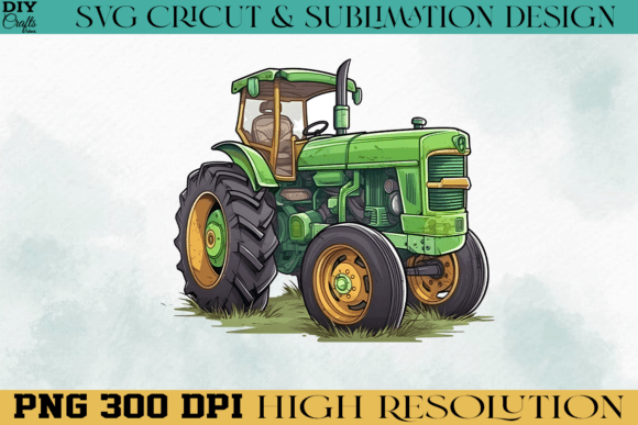 Download Farm Tractor PNG Watercolor Sublimation - Farm tractor png Collection