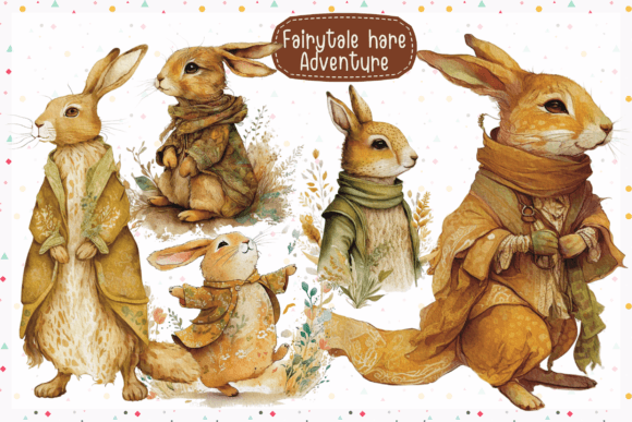 Download Adventure Hare Fairytale in Watercolor - Premium Resources